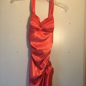 Halter neck Peach Mermaid dress